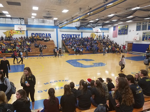 A wideshot of the CHS 2019 pep rally.
