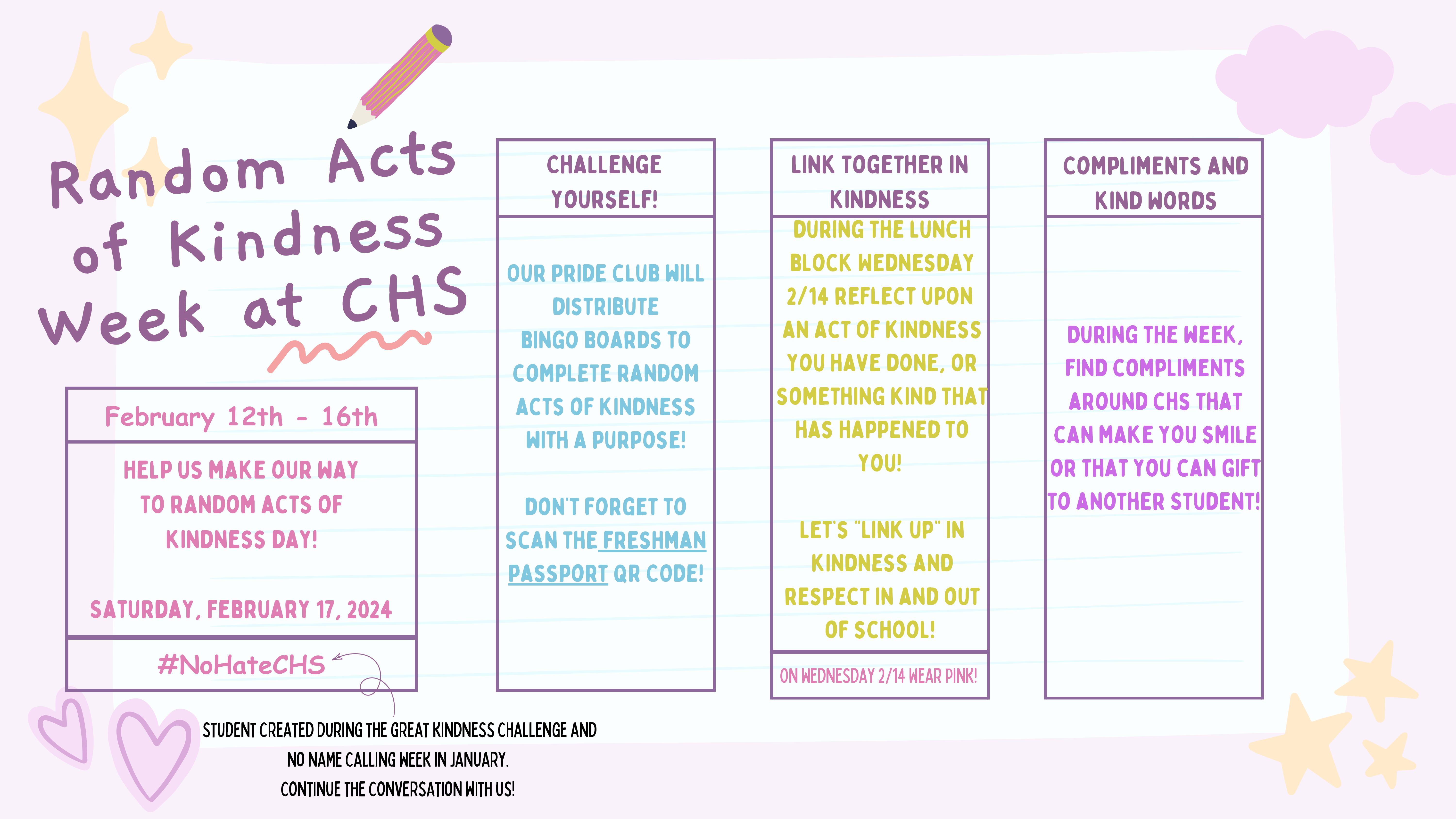Random Acts of Kindness Week flyer